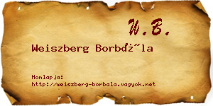 Weiszberg Borbála névjegykártya